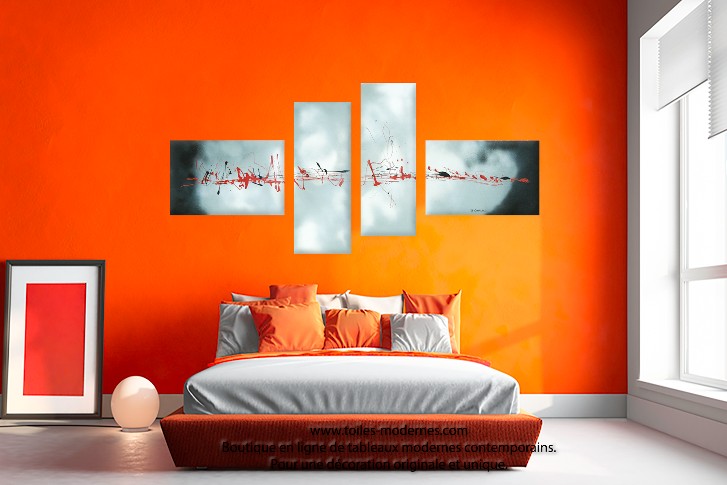 Couleur peinture salon orange: peinture murale couleur or. idees ...