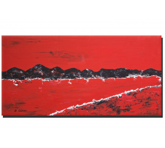 Tableau contemporain Les montagnes (rouge)