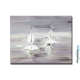 Tableau gris blanc grand format Voyage en mer