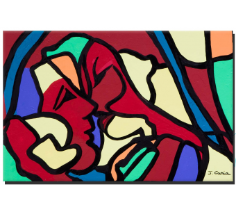 Tableau baiser coloré Accord parfait