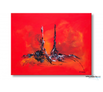 Tableau contemporain  rouge Ravissement déco intense