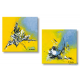 Tableaux diptyque jaune gris abstrait Printemps naissant