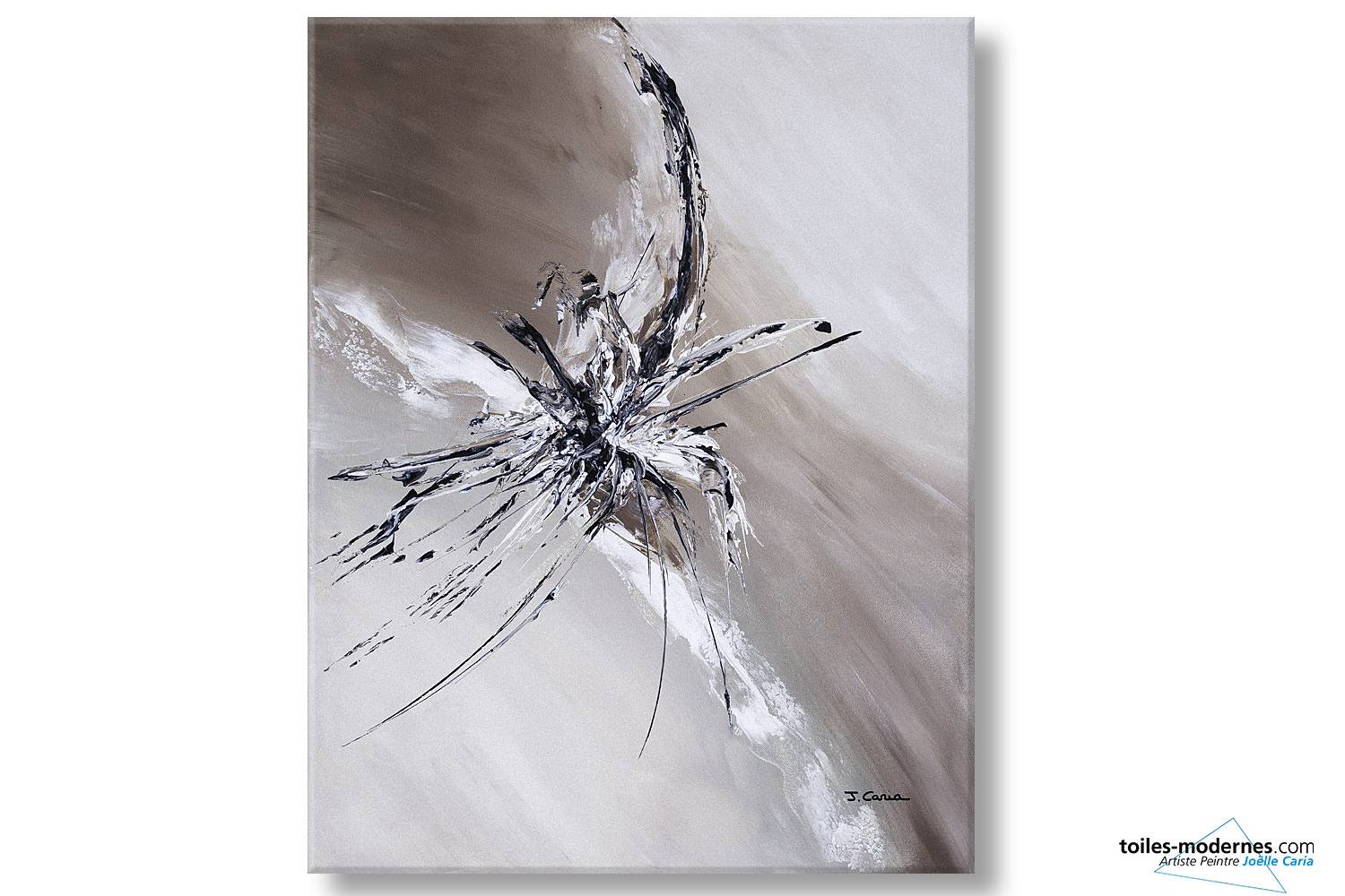 Tableau Marron Beige Abstrait Naissance D Une Etoile Moderne