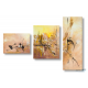 Triptyque marron abstrait Douceur d'automne