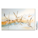 Grand tableau gris beige art contemporain Les insectes