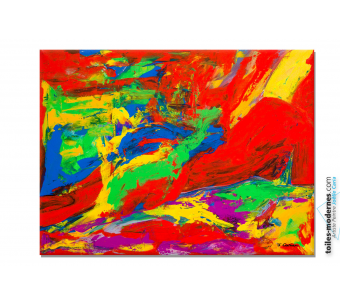 Tableau nu abstrait multicolore Femme allongée création contemporaine