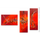 Tableau rouge triptyque contemporain Forte chaleur