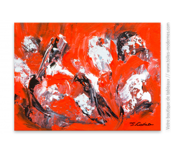 Peinture sur toile rouge décoratif : Hallucination