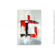 Déco minimaliste design rouge et noir tableau abstrait : Combinaison