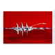 Déco design avec une tableau rouge art minimaliste : Navires dans le port
