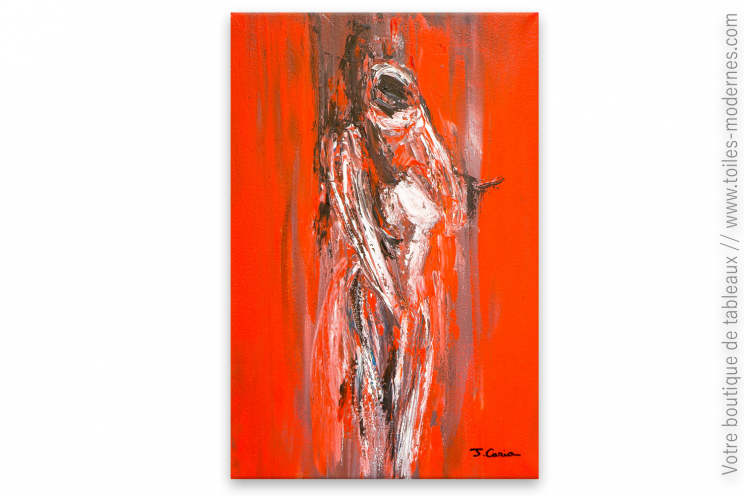 Peinture rouge moderne nu africain