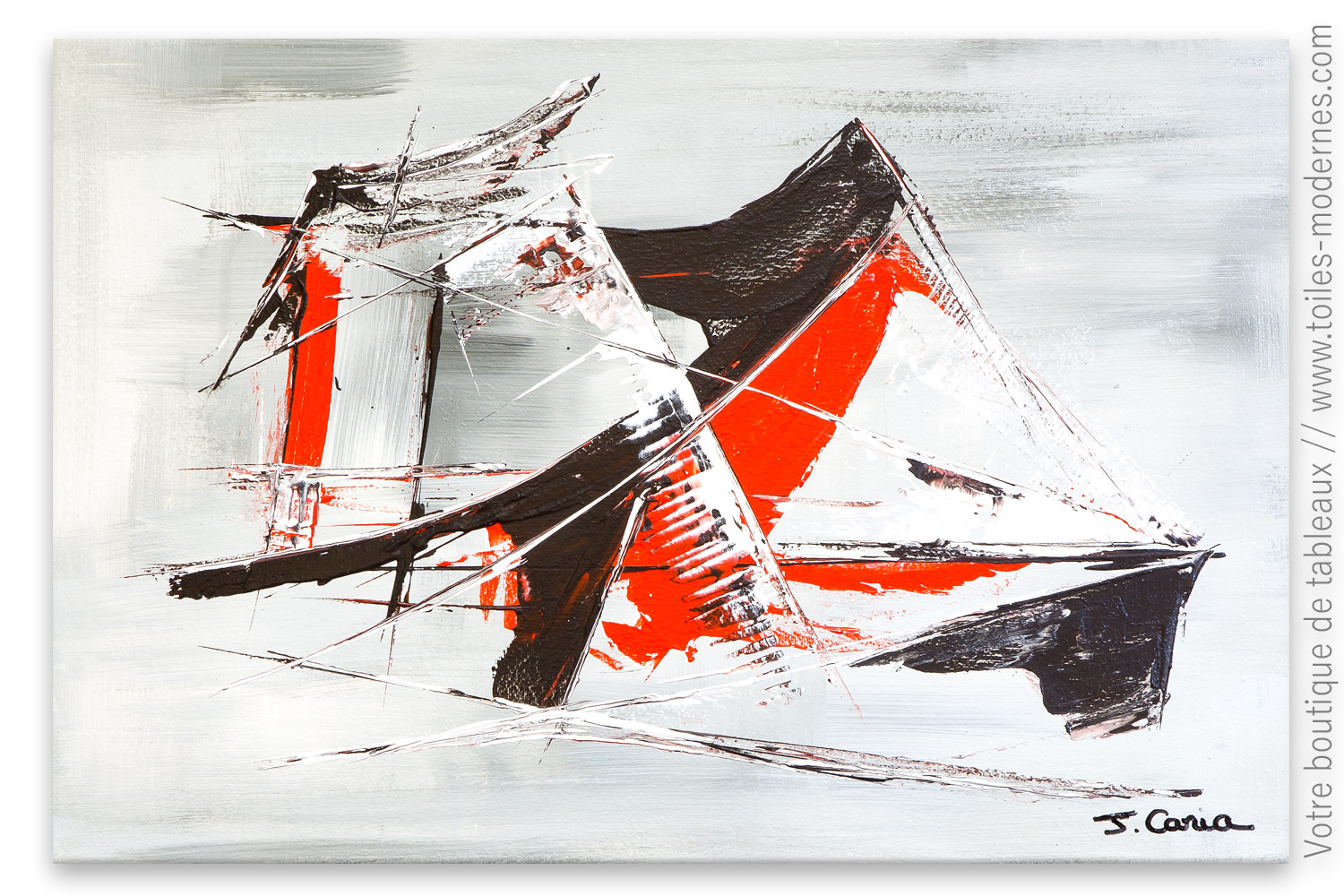 Tableau abstrait sur toile Peinture colorée de bateau à voile