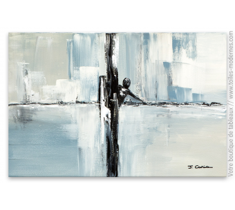 Déco minimaliste, épurée avec un tableau gris moderne : Le naufragé