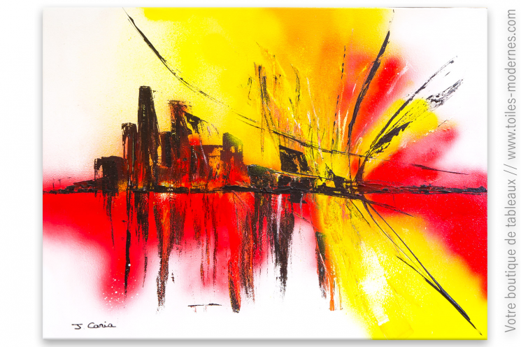 Peinture sur toile très colorée pour décoration murale moderne