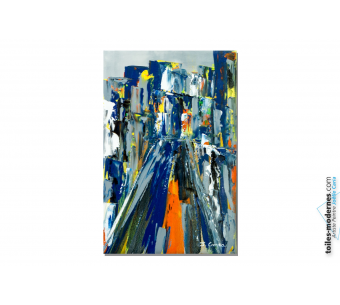 Déco bleue avec une toile moderne : Ville bleue