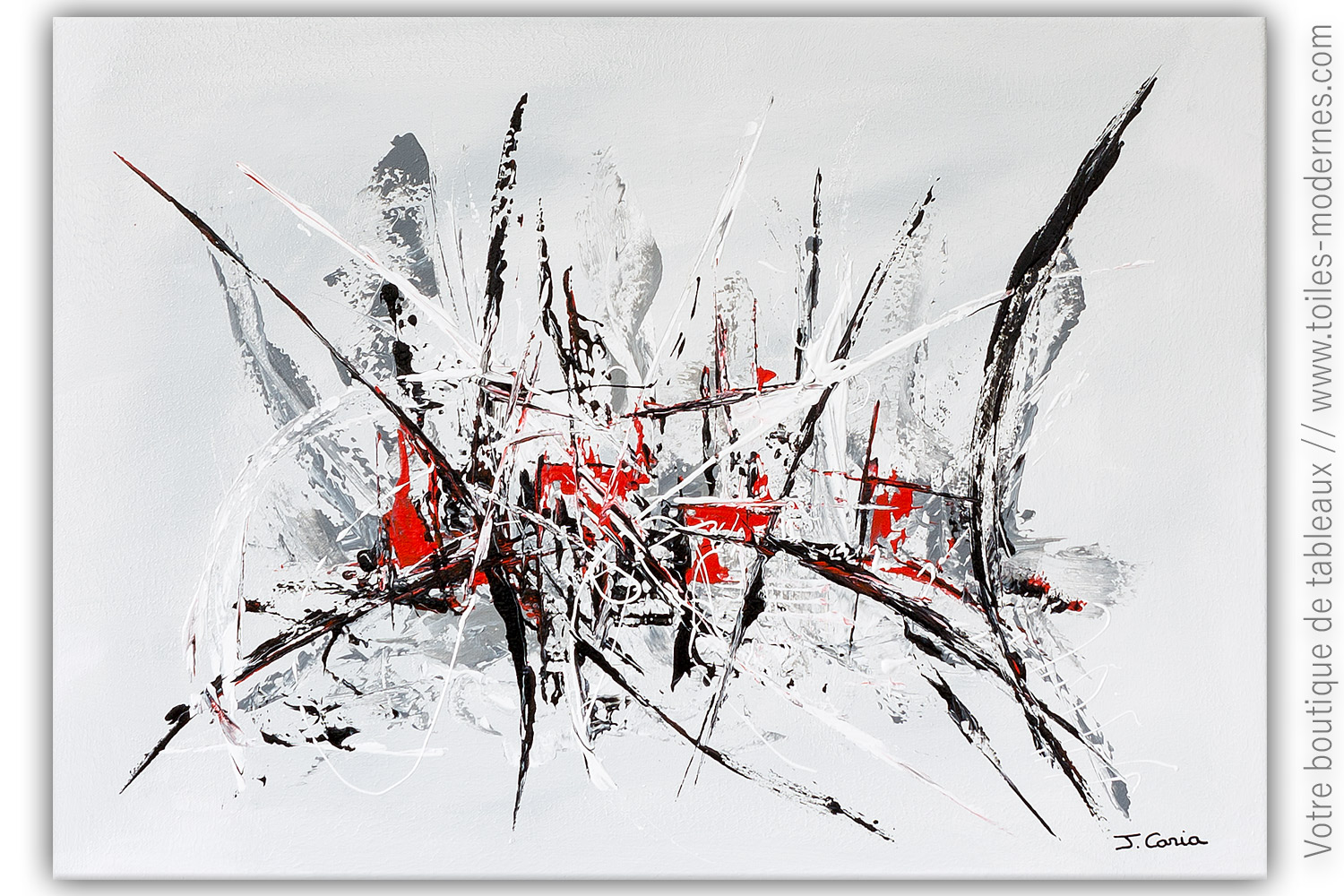 Tableau Gris Et Blanc Contemporain Prémonition