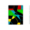 Déco design noire avec oeuvre d'art colorée : Une soirée animée
