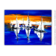 Déco bleu roi avec tableau contemporain : Détente en mer