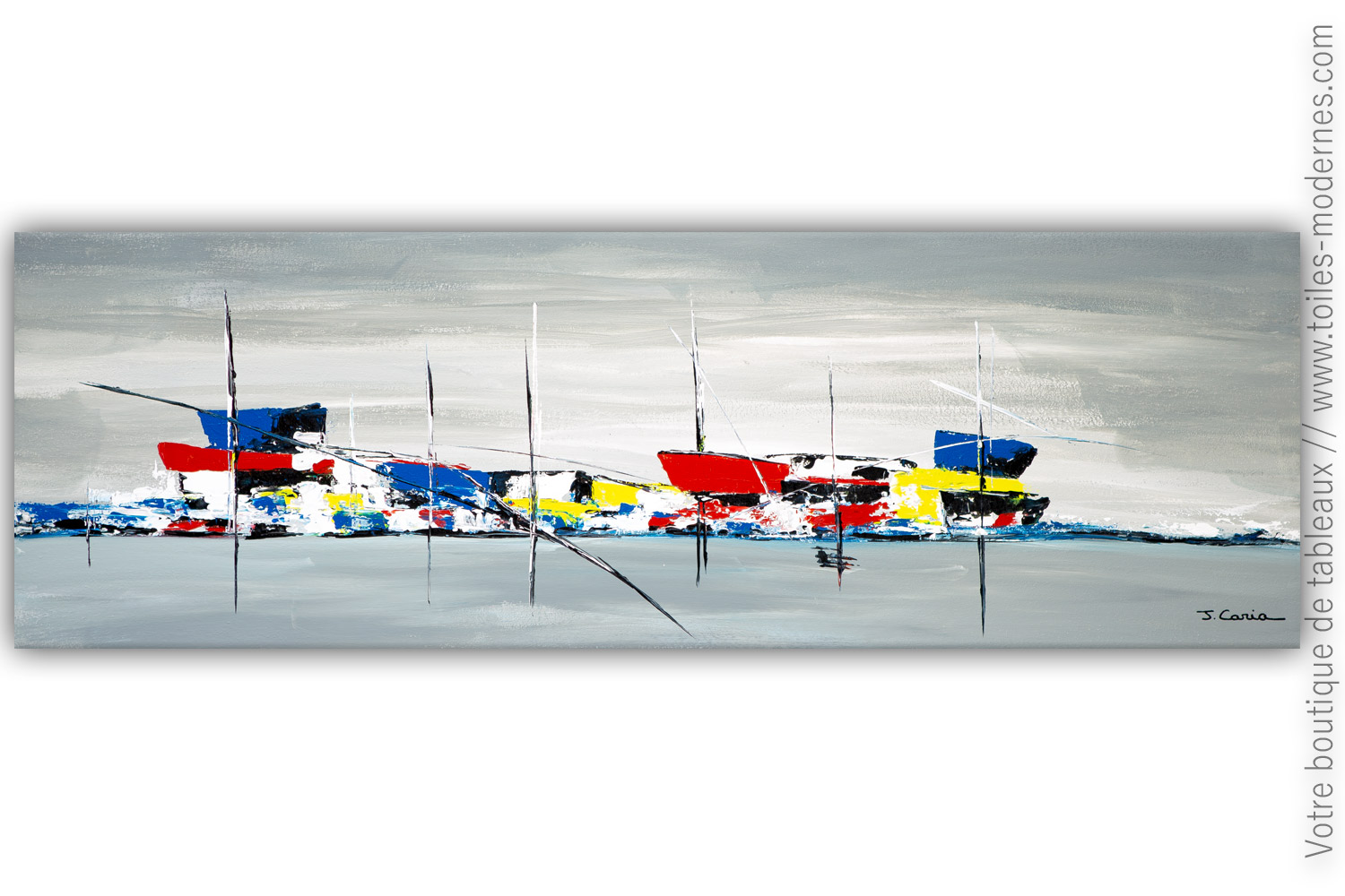 Tableau déco moderne - Bateaux pastels - Weenart : Leader des