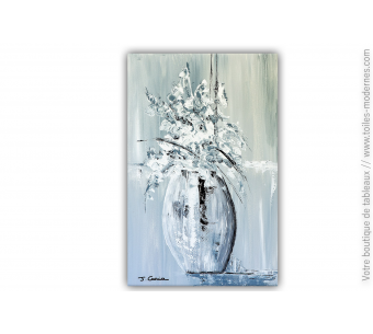 Tableau bouquet de fleurs blanches modernes