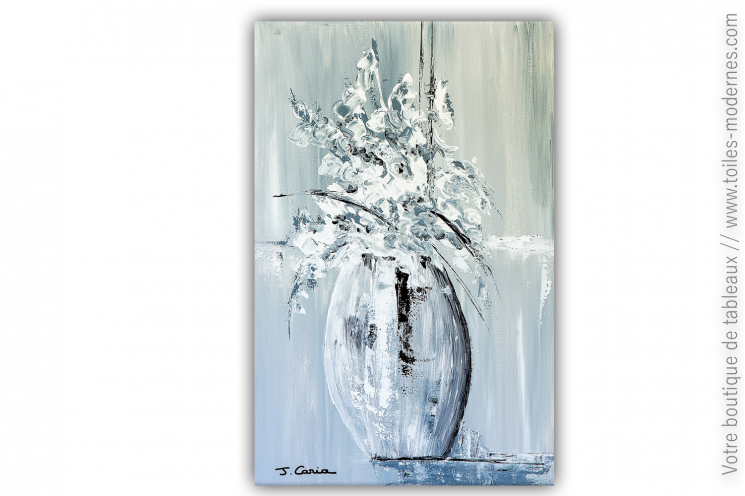 Tableau bouquet de fleurs blanches modernes