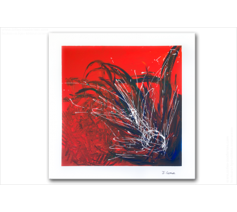 Tableau FLORA (tableau rouge) moderne