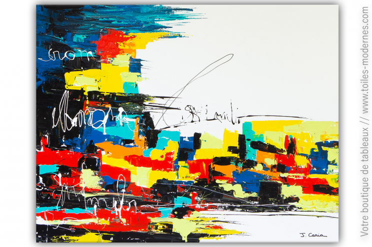 Peinture colorée sur toile contemporaine : Graffiti writers