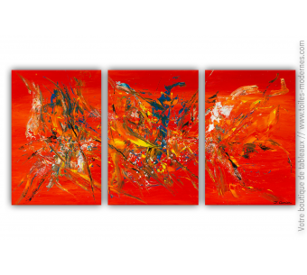 Grande décoration murale rouge orange : Entre le ciel et l'enfer