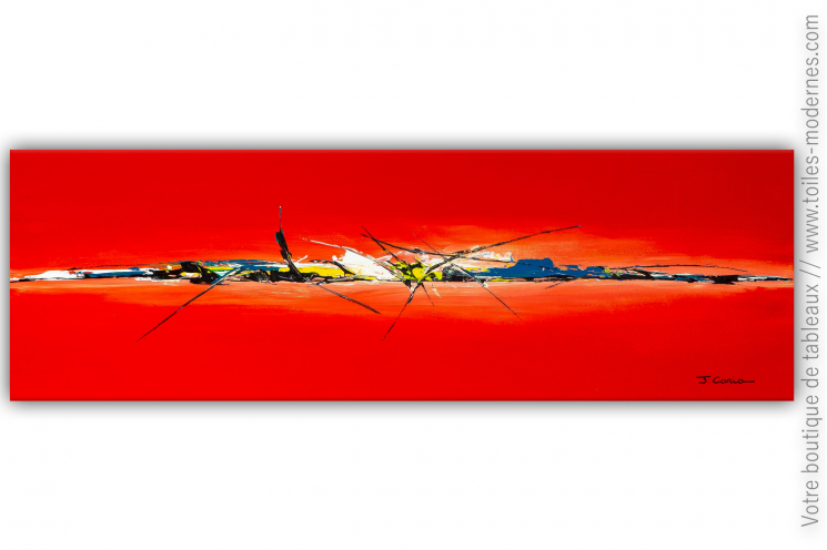 Déco design avec un tableau rouge moderne minimaliste : Au fil des émotions