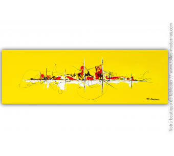 Objet déco jaune tableau contemporain design : Une vie au soleil