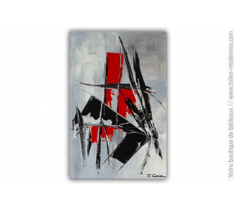Déco rouge et noir peinture sur toile abstraite : Vertige