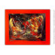 Peinture rouge sur toile moderne : Motion