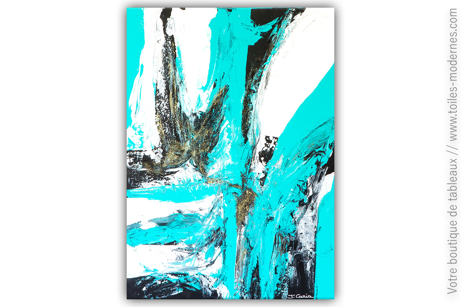 Tableau Abstrait Bleu Turquoise