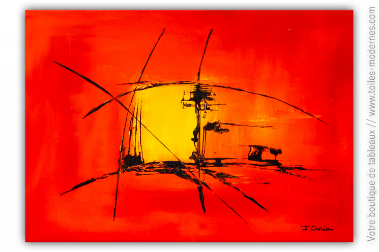 Peinture abstriate rouge : Winter in the sun