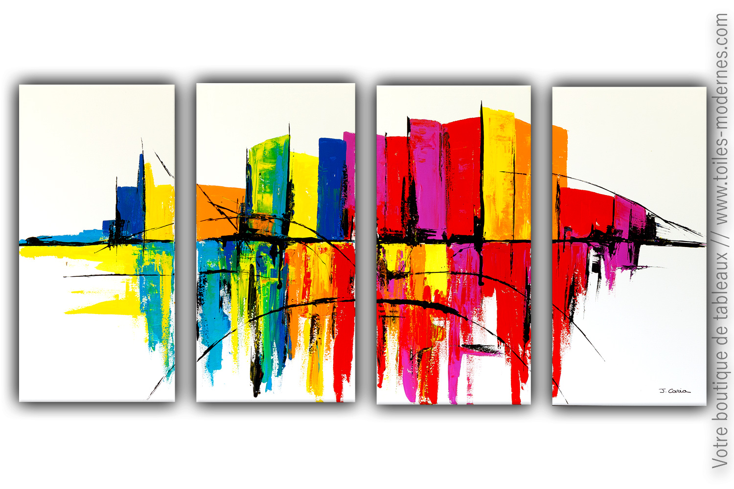 Tableau XXL multi-toiles colorées : Un conte merveilleux