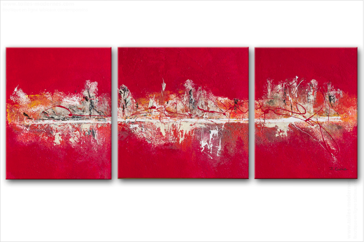 Tableau FLASH (triptyque rouge) moderne