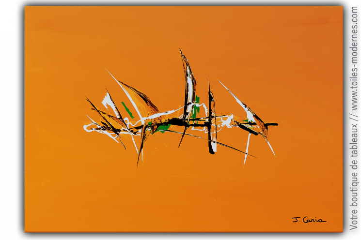 Déco orange moderne avec un tableau artistique : Mes rêves