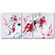 Tableau LES BATTANTS (triptyque rouge et noir) moderne