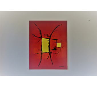 Déco colorée avec un tableau rouge vif moderne : Au coeur des émotions