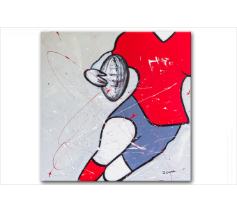 Tableau RUGBY EXPLOSIF(tableau gris rouge) moderne