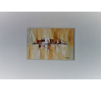 Tableau peinture abstraite marron : Au temps des feuilles mortes