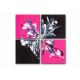 Tableau PINK AND BLACK (quadriptyque rose et noir) moderne