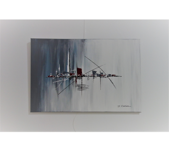 Peinture sur toile dégradé de gris : Premier frission d'hiver