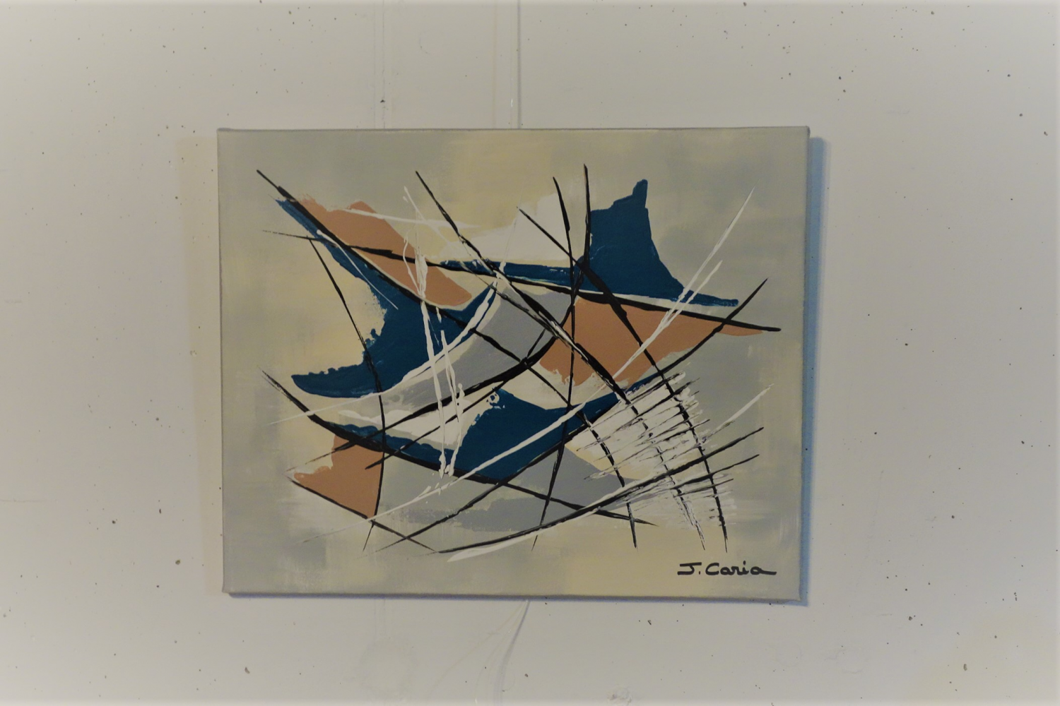 Tableau abstrait sur toile Peinture colorée de bateau à voile