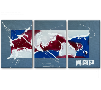 Tableau VISION DU MONDE (triptyque gris) moderne