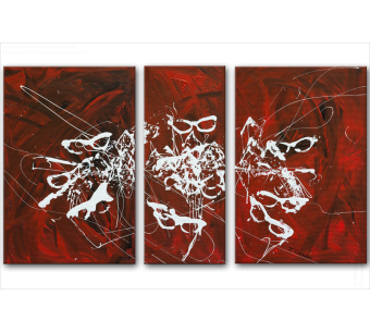 Tableau CARNAVAL (triptyque rouge) moderne