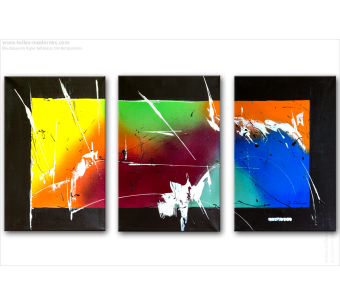 Tableau A MULTICOLORED SKY (triptyque coloré) moderne