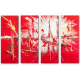 Tableau CLARITY (quadriptyque rouge) moderne