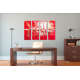 Tableau CLARITY (quadriptyque rouge) moderne