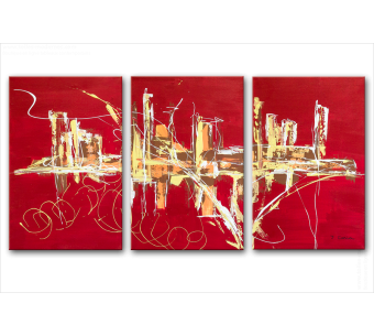 Tableau FIREWORKS (triptyque contemporain) moderne